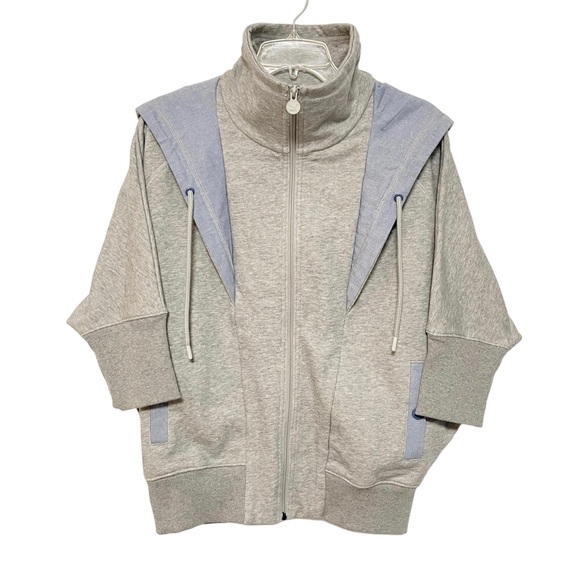 Puma Tops - Puma Gray Short Sleeve Dolman Sleeve Full Zip Hoodie Sweatshirt Womans M
